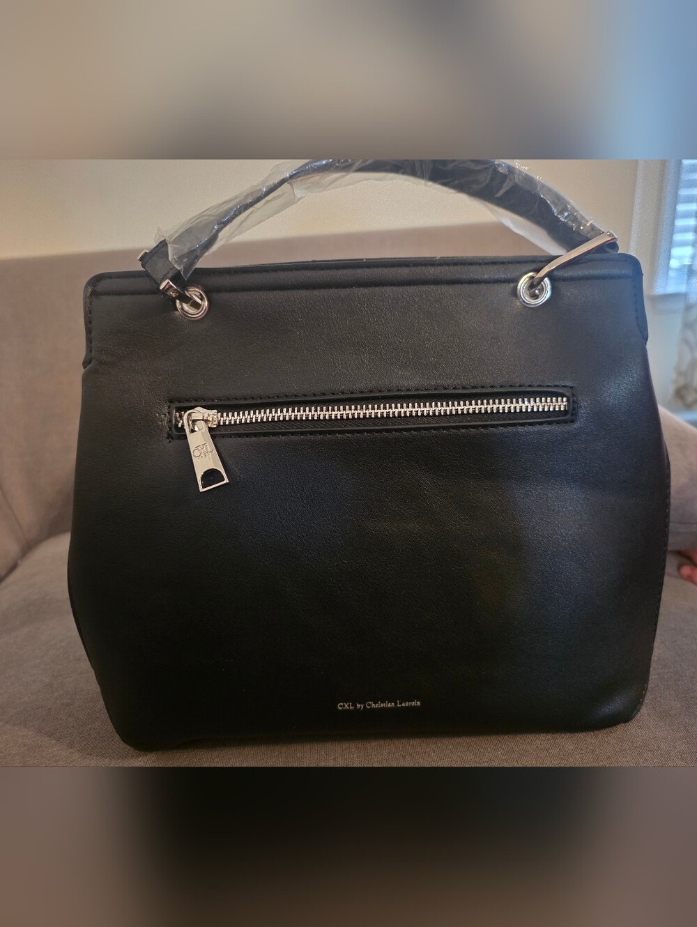 Black Python-Trim Satchel - Picture 5 of 8